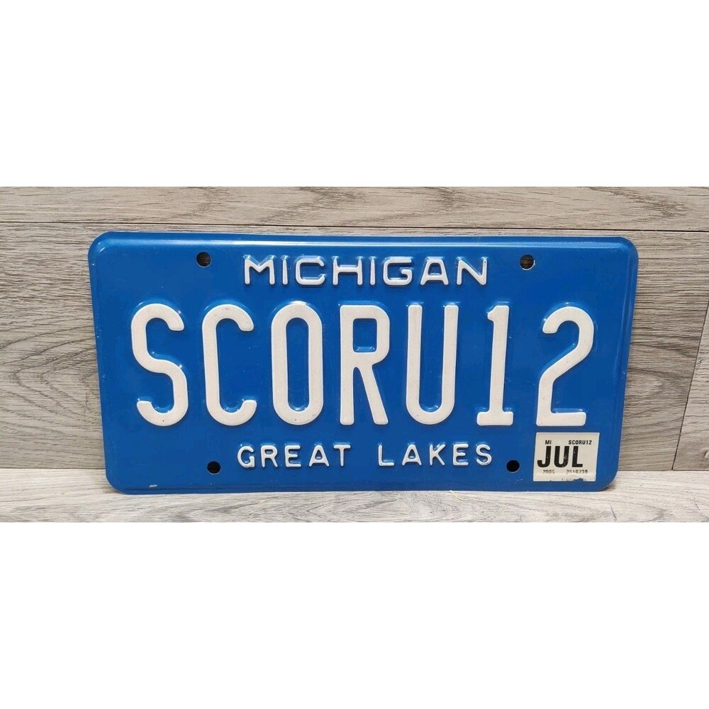 Michigan Great Lakes Blue License Plate SCORU12 Personalized Vanity Tag 2005